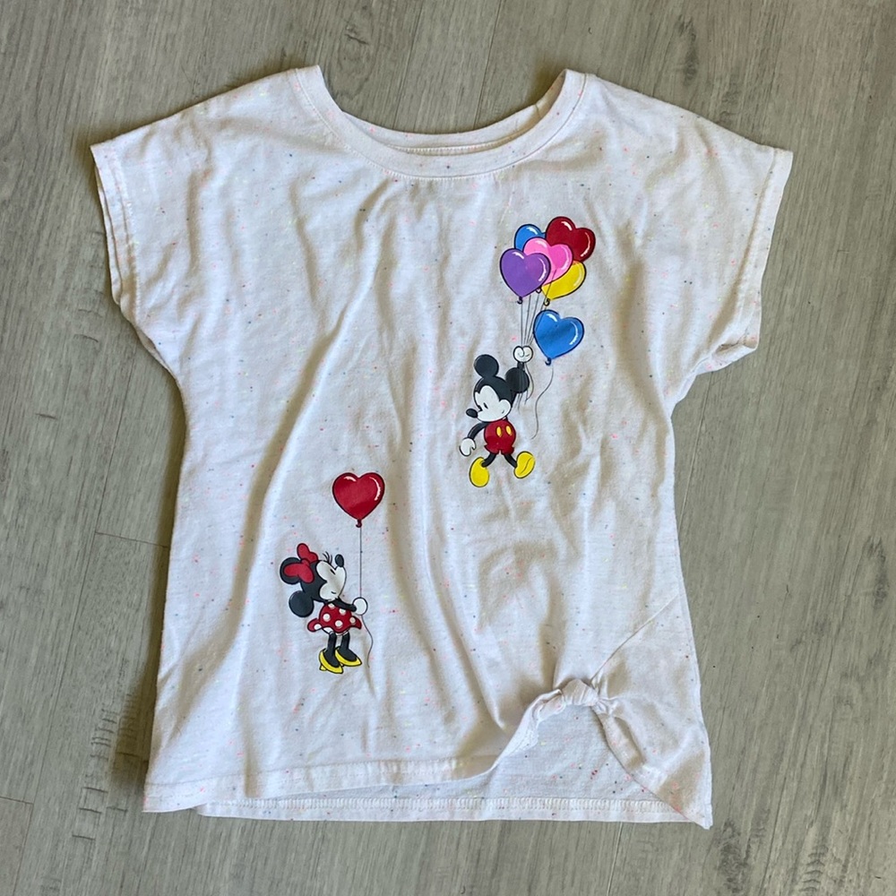 Disney Girls Mickey and Minnie balloon T-shirt size 7/8